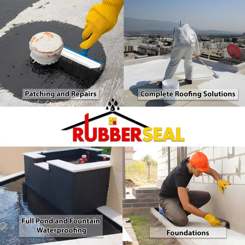 Pro Grade Liquid Rubber Waterproofing And Protective Coating For All Surfaces One Gallon White Beat The Weather With A Tough Weatherproof Shield And Ceramic Polymer Formula For Superior Insulation And Lasting Protection, application on roofs, foundations, ponds.
