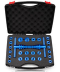 Open case of 25 Piece Bicycle Bearing Press Kit For Wheel Hubs And Bottom Brackets With Cone Design Blocks