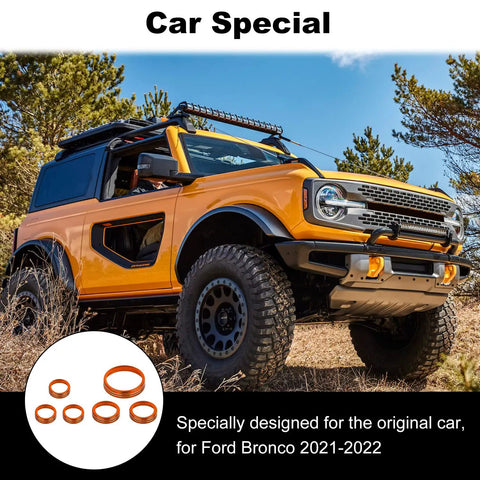 Orange Aluminum Alloy 6 Piece Switch Knob Set For Air Conditioning Headlights 4WD And Trailer Gear Covers For 2021 2022 2023