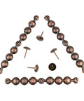 Premium Antique Copper Upholstery Tacks Killer Nailhead Trim Seven Sixteenths Inch Heads Five Eighths Inch Shanks robust strips and fasteners