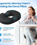 Donut Pillow Seat Cushion With Cooling Gel And Memory Foam Comfy Office And Home Chair Cushion For Tailbone Pain Relief Hemorrhoids