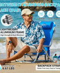 Adult Beach Chair Set With Adjustable Recline And Lay Flat Position Lightweight Foldable Aluminum Chairs With Backpack Straps