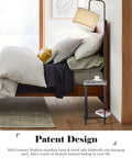 Rustic Cozy Solid Wood End Table Floor Lamp With Built In USB Type C Port And Electrical Outlet in a bedroom setting