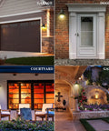 Motion Sensor Outdoor Light With Dusk To Dawn Sensor And PIR Motion Trigger, illuminated garage, doorway, courtyard, and garden