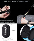 Rechargeable Headlamp With Motion Sensor, Beastly Bright 1200 Lumens, waterproof case, EVA+PU+velvet storage bag, hands folding strap