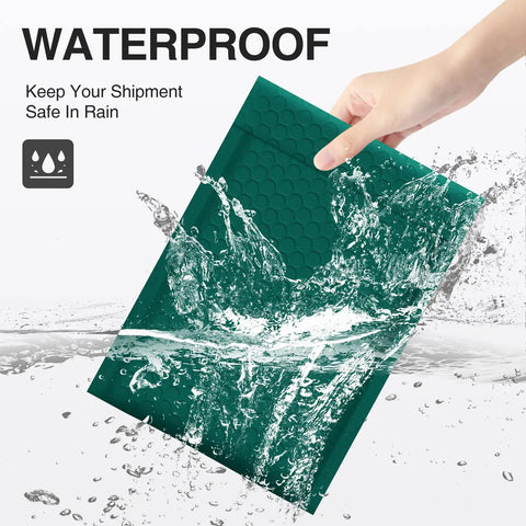Green Bubble Mailers 12x16 Inch 40 Pack Padded Envelopes With 12x15 Inch Usable Size, Waterproof Self Seal Shipping Bags In Water