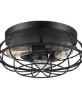 Scout Industrial Rustic Farmhouse Flush Mount Ceiling Light An Elegant 3 Light Fixture With English Bronze Finish