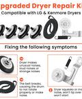 Dryer Repair Kit With Drum Roller Belt And Idler Pulley Replacement Parts For 4581EL2002C 4400EL2001A 4561EL3002A DIY