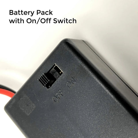 Battery pack with on/off switch for Straight Up Reliable Motor Pack Including Battery Holder And Two Heavy Duty Replacement Electric Motors With Quick Connect Wires For No Sweat Assembly And Totally Awesome Kid Friendly STEM Projects.
