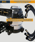 SplashPower 2.5 Inch Shop Vac Y Connector Splitter Dual Hose Adapter for Wet Dry Vacuum with dual hose fittings and black design.