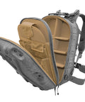 Impact-Resistant Hardshell Camera And Drone Backpack With External Mounting System For Photographers, Content Creators And Drone Pilots open to show compartments