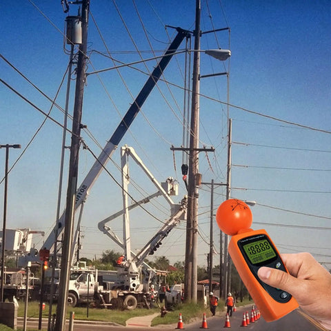 RF EMF Strength Meter Pro for Home Use 50MHz To 3.5GHz detecting EMF near power lines with three channel instant readouts