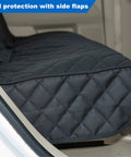 Heavy Duty Waterproof Bench Car Seat Cover Protector For Dogs Nonslip Universal Fit shown with side flaps in vehicle