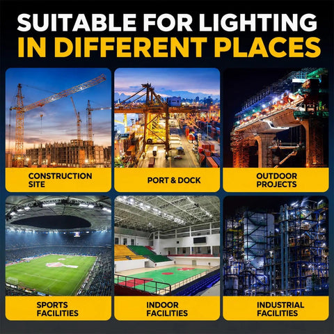 Heavy Hitter Led Flood Light 200W To 1500W Top Shelf Lumens suitable for construction sites, ports, outdoor projects, indoor sports facilities.