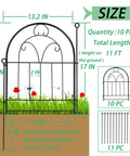 Diagram of Sturdy Rustproof Garden Fence Panels 11ft Long By 21in High 10 Pack No Dig Metal Fence For Yard Dog Barrier Pet Safe.