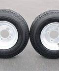 Heavy Duty 4 Lug Trailer Tire And Wheel Set 4.80-8 Size, Galvanized 6 Ply Load Range C, Set Of 2 For Boat And Small Trailers