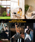 Beefy Heavy Duty Hammock Hanging Kit With 1200 Pound Capacity And 360 Degree Swivel For Hammock Chairs Tree Swings Yoga Swings
