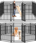 Heavy Duty Dog Playpen 12 Panels 47 Inches High With Solid Iron Crossbars And Reinforced Square Steel Frame in various configurations