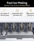 Portable Countertop Ice Maker With Self Cleaning Produces 26 Lbs A Day Ice Ready In 6 To 8 Minutes Includes Ice Scoop And Basket display