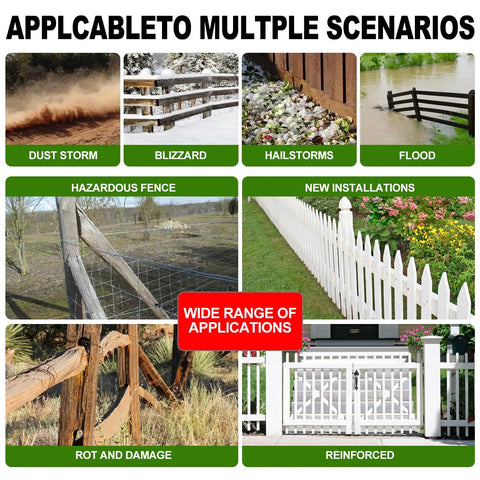 Heavy Duty Fence Post Repair Kit With Reinforced Steel Anchors To Square Up Lean Wooden Posts And Sturdy 4 Pack Yard Fixing Set For Rock Solid Outdoor Fencing Support in multiple weather conditions