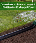 4 Inch Slope Drainage Grate Cover With Rain Diverter And Yard Drain Emitter For Sump Pump Discharge And Downspout Extensions, Tool Free 3 Minute Install, Universal Fit For 4 In SCH 40 SDR 35 And Corrugated Pipe, Green installed in lawn
