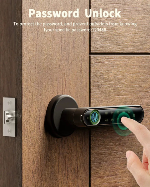 3-In-1 Fingerprint Smart Door Lock With Keypad And Mechanical Key, No Key Hassle Lever Entry For Home Office Hotel Or Apartment, Supports 50 Fingerprints, Easy Install On Standard US Doors