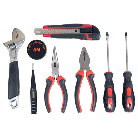 Essential 9 Piece Home Tool Kit With Adjustable Wrench Screwdrivers Pliers And More For Home Office And Car Use A Handy Starter Set Great For New Renters And Everyday DIY Fixes