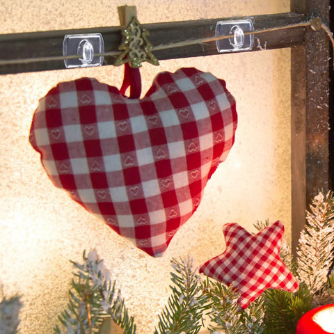 Mini Clear Decorating Hook Clips With Adhesive Tape, 60 Pack For String Lights And Holiday Decor holding fabric heart