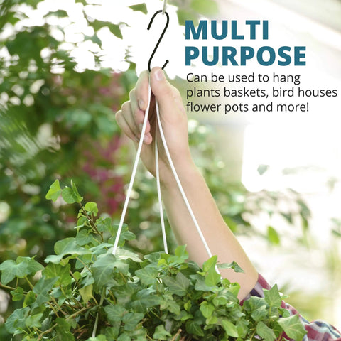 30 Pack Heavy Duty Black S Hooks 3.5 Inch Large S Shaped Metal Hanging Hooks used to hang plants outdoors