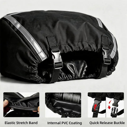 Suaetiai Waterproof Winch Cover Fits 2500-5500 Lb Electric Winches Durable Oxfbr Cloth UV Resistant with storage bag and buckles.