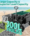 Heavy Duty Beach Wagon With 9 Inch Balloon Wheels, 550 Lb Capacity, foldable design on sand and gravel.