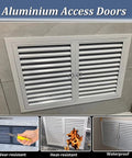 Super Heavy Duty Aluminum Louvered Access Panel Double Door Inspection Hatch For Ceilings Drywall Cabinets with vented louvers.