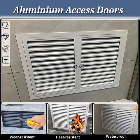 Super Heavy Duty Aluminum Louvered Access Panel Double Door Inspection Hatch For Ceilings Drywall Cabinets with vented louvers.