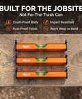 Pro Grade Aluminum String Line Level For Masonry And Fence Jobs, Heavy Duty Precision Grip Tool on wood surface.
