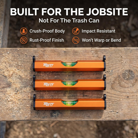 Pro Grade Aluminum String Line Level For Masonry And Fence Jobs, Heavy Duty Precision Grip Tool on wood surface.