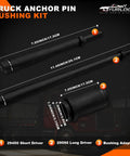 Beefed Up Truck Anchor Pin Bushing Driver Kit Three Piece Set Heavy Duty Long Eleven Point Five Inch And Short Seven Inch Drivers Fits 1 3 8 Inch Anchor Bushings OE 29090 29450 Compatible Professional Suspension Repair Tool