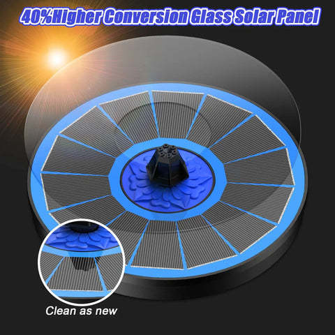 Solar Fountain Upgrade With Three Point Five Watt Solar Power Bird Bath Fountain Kit With Flower Nozzles 7 In 1 Sprayers