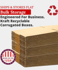 Stack of Heavy Duty Corrugated Shipping Boxes 18x12x6 Inch Bulk Pack Of 25 For Moving, Storage, And Packaging, Made in USA