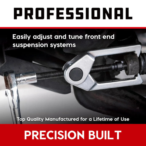Front End Service Kit For Cars And Trucks With Tie Rod End Puller Ball Joint Separator Pitman Arm Puller in use