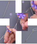 30 Piece Needle Threader Set With Clear Box Multicolor Flower Head Wire Loop Threaders For Hand Sewing And Machine Use TecUnite