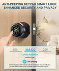 Smart Fingerprint Door Lock With Keypad And App Control 4 In 1 Biometric Door Knob With Passwords And Bluetooth Access