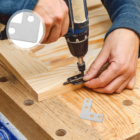 Installing Heavy Duty Stainless Steel L Bracket Corner Brace 1.6x1.6 Inch for furniture support with drill