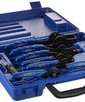 Heavy Duty Snap Ring Pliers Set 11 Piece With Insulated Vinyl Handles in blue case, organized for pro grade tough jobs.