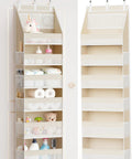 Over The Door Organizer That Turns Any Door Into A Storage Powerhouse With 6 Shelves And 13 Mesh Pockets, 55 LB Capacity, Beige