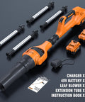 Ground Level Gutter Cleaning Kit For Home Use With 40V Cordless Leaf Blower No Ladder Needed 580 CFM And 180 MPH Brushless Motor