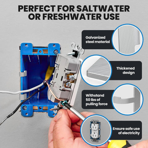 Heavy Duty Switch Box Straps For Electrical Outlet Repair F Clips For Plaster Ears installation demonstration