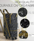 Rolling Duffel Bag With Wheels Expandable And Foldable Travel Carry On Luggage showing oxford fabric, scratch-resistant pattern.