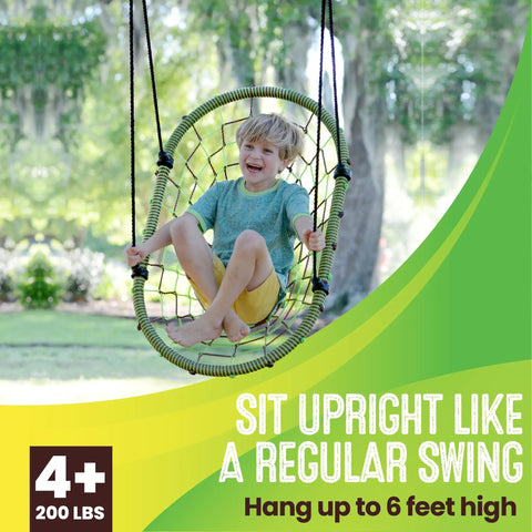 Child enjoying Outdoor Tree Swing Chair For Kids And Adults With Multi Position Comfort Weather Resistant Heavy Duty Metal Frame Easy Mount