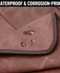 Mens Heavy Duty Canvas Shop Apron With Nine Deep Tool Pockets Water And Oil Resistant Pro Workhorse Gear detail showing waterproof fabric.