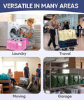 Extra Large Moving Bags 2 Pack Heavy Duty With Zippers And Carrying Handles Waterproof Storage Totes used for laundry, travel, moving, garage storage